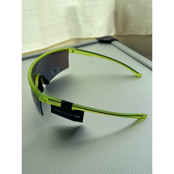 Kreedom Polycarbonate Wraparound Sports Sunglasses Neon Green Outdoor Active NEW - Picture 2 of 6